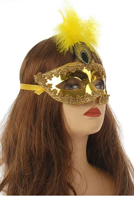 Карнавальная маска "Сияние" золотая