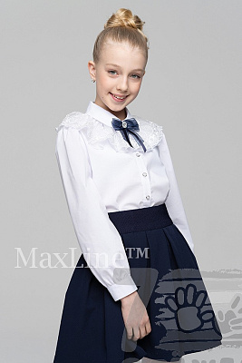 Белая школьная блузка для девочки 1083