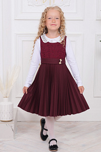 Бордовая школьная форма для девочки