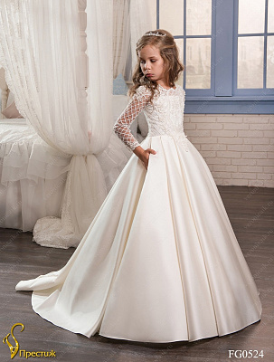 FG0524_30 Свадебное длинное платье со шлейфом