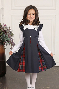 Школьная форма в сине-красную клетку для девочек