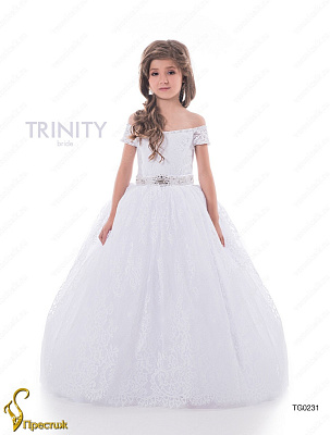 TG0231_30 Белое бальное платье для девочки