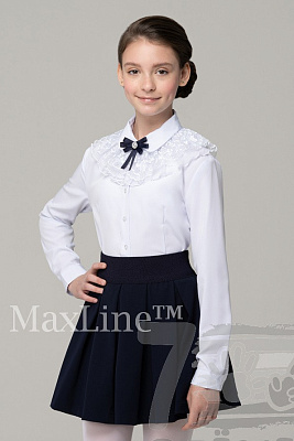 Белая школьная блузка для девочки 1037