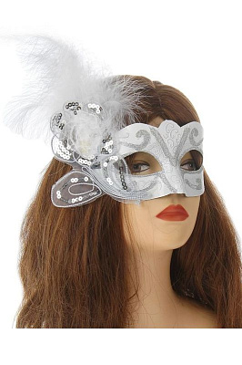 Карнавальная маска "Грация" серебро